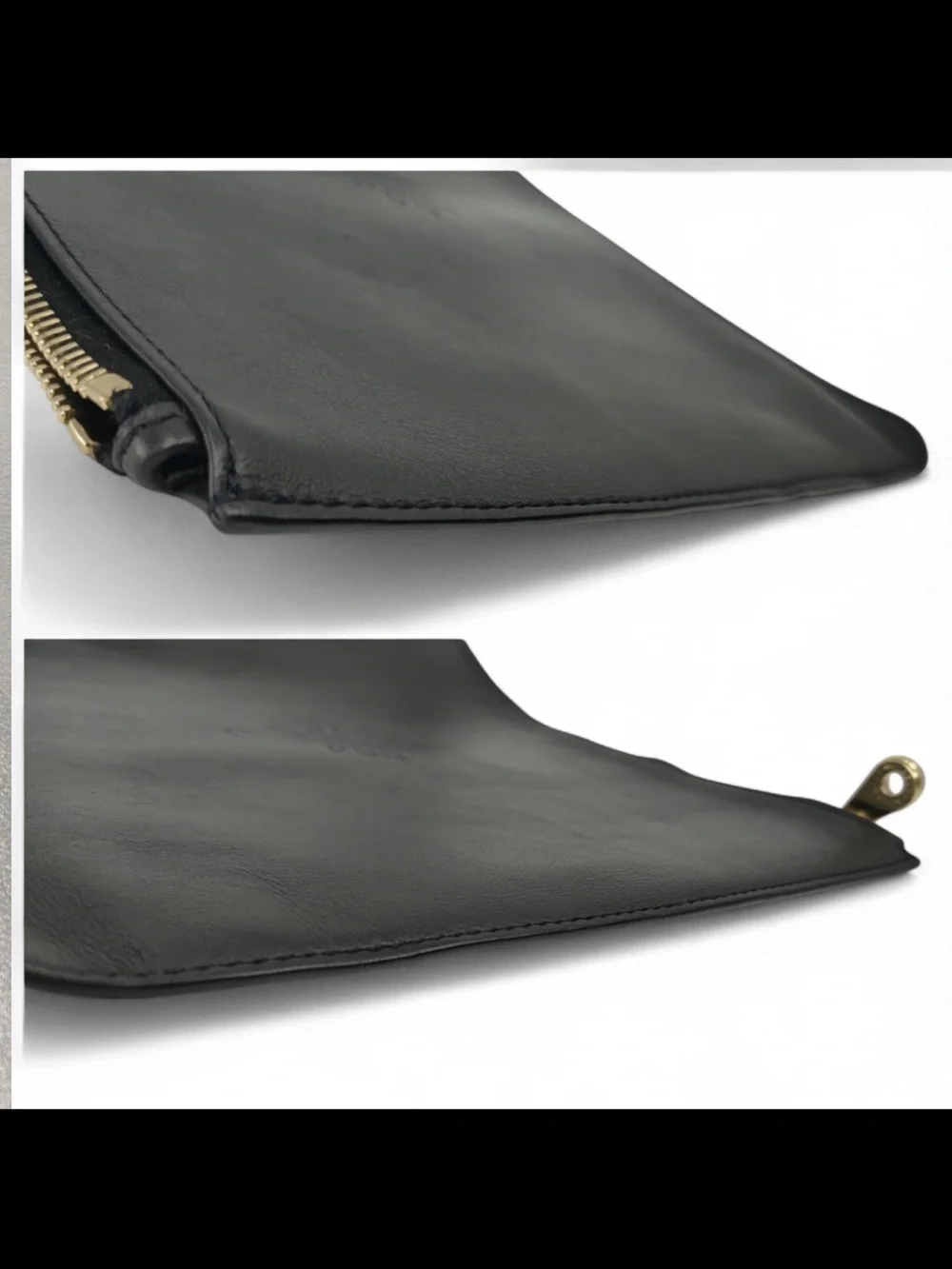 Mulberry Black Leather Toiletry Pouch with Perforated Tree Motif